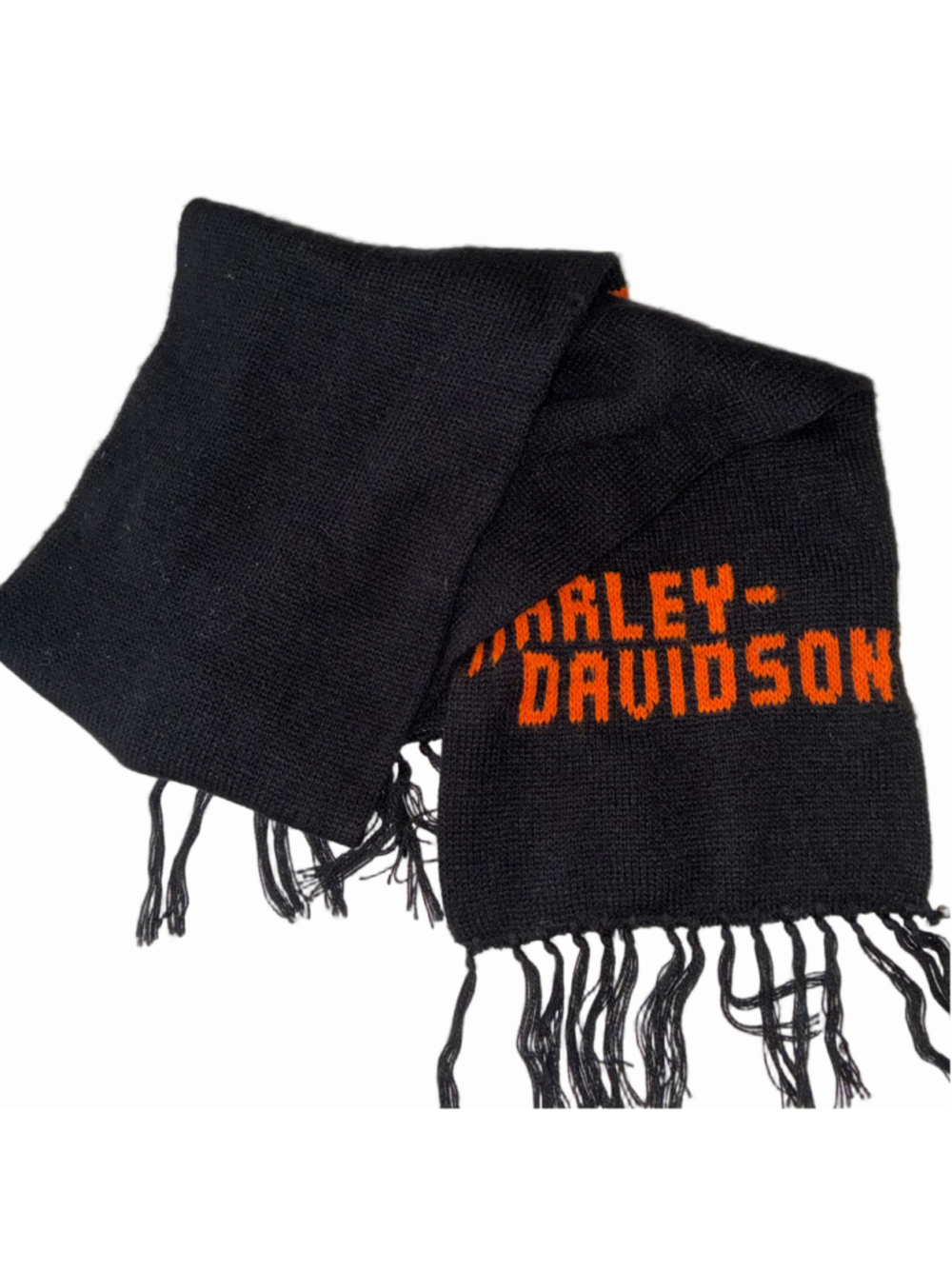 Harley-Davidson Knit Scarf One Size Black and Orange
